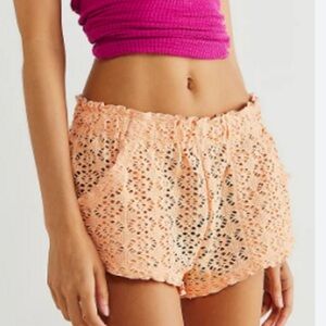 Free People FP Beach Crochet Love pastel orange Shorts